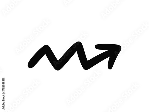 Hand drawn arrow, perfect for adding a touch of playfulness to your designs and creative projects with a modern and unique look