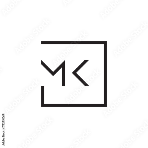 Letter MK clean minimal monogram logo design