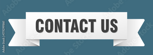 contact us ribbon isolated on transparent background. contact us ribbon