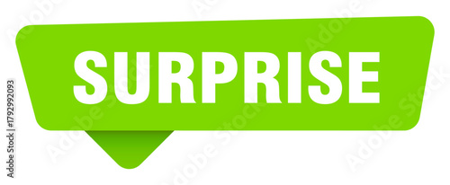 surprise green sign isolated on transpatent background. surprise sticker