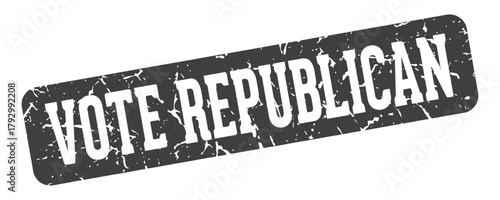 vote republican rectangular sign. vote republican stamp