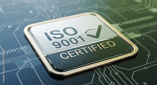 ISO 9001 Certified Quality Management Standard Concept