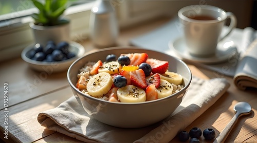 Warm Comfort Breakfast with Honey Drizzled Oatmeal