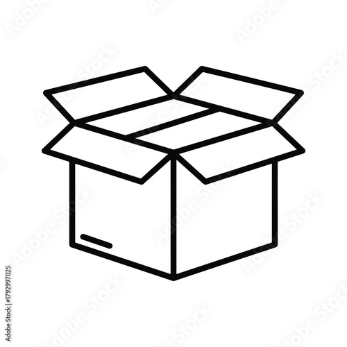 Open cardboard box icon
