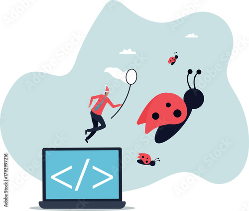 Programming debug search for application software bug and fix code.about a man and his life.