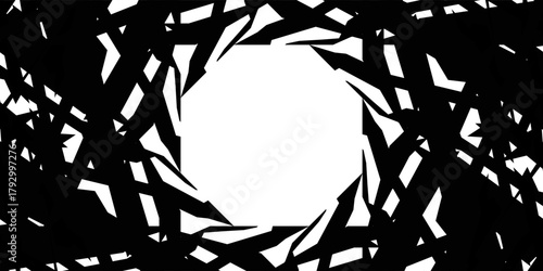 Abstract sharp seamless pattern with zigzags, arrows and triangles. Wavy geometric lightning background for covers or textile print. Sharp, chaotically scattered zigzag arrows.