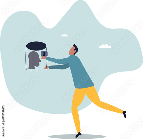 Fixed mindset, negative emotion refuse to learn anything new, fearful or mental lock, suppression or aversion disorder.about a man and his life.