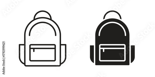 Backpack icon in simple modern vector format. EPS icon pack