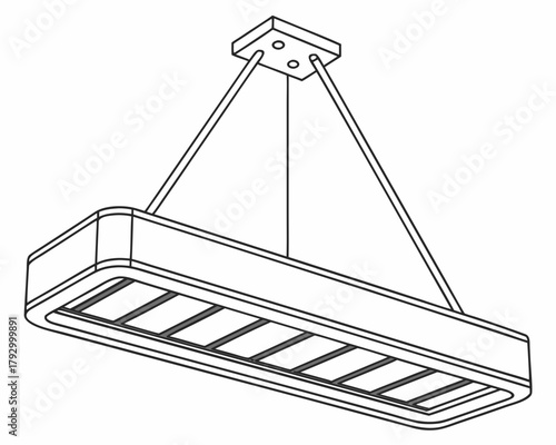 Rectangular led pendant lamp for modern interiors