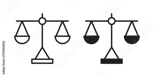 Balance scale icon in simple modern vector format. EPS icon pack