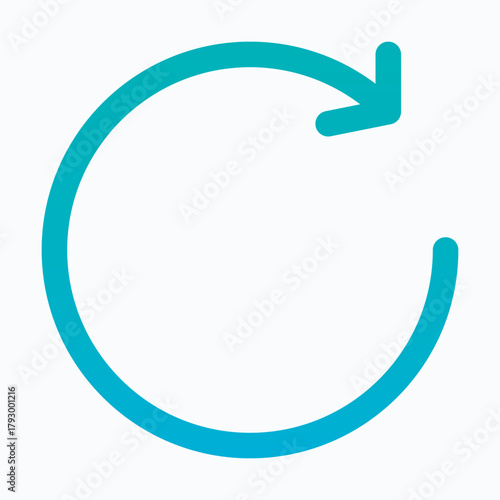 Clockwise Refresh Rotation Symbol Isolated Lineal Gradient Vector Icon.