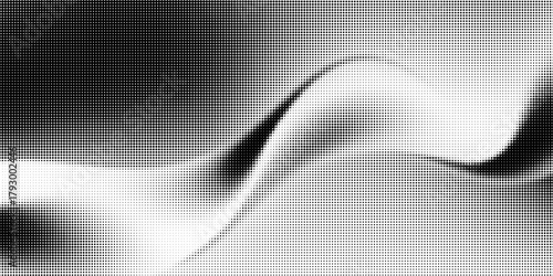 Grunge halftone gradient background. Faded grit noise texture. White and black sandy wallpaper. Retro pixelated backdrop. Anime or manga style comic overlay