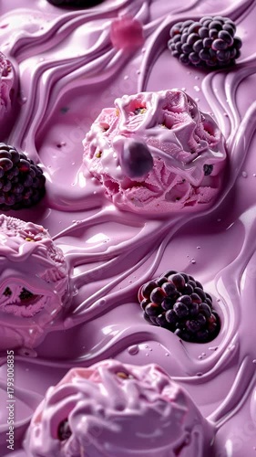 Ice cream close-up with fruit flavor. Selective focus. food.