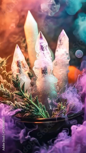 Natural crystals on a beautiful background. Selective focus. nature.