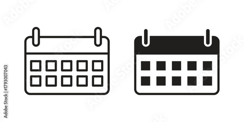 Calendar icon in simple modern vector format. EPS icon pack