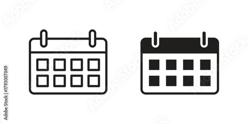 Calendar icon in simple modern vector format. EPS icon pack
