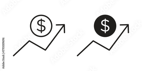 Chat arrow grow icon in simple modern vector format. EPS icon pack