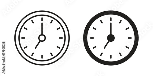 Clock seven icon in simple modern vector format. EPS icon pack