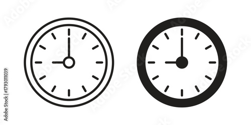 Clock nine icon in simple modern vector format. EPS icon pack