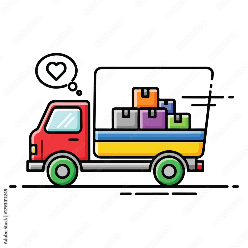 Naklejka premium truck with trailer