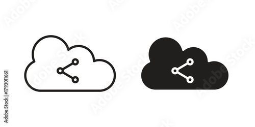 Cloud share icon in simple modern vector format. EPS icon pack