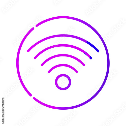 Wi-Fi wireless signal symbol, icon representing connectivity
