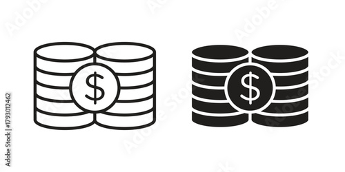 Coins icon in simple modern vector format. EPS icon pack