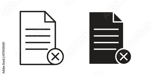 Delete Document icon in simple modern vector format. EPS icon pack