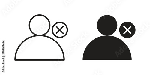 Delete user icon in simple modern vector format. EPS icon pack