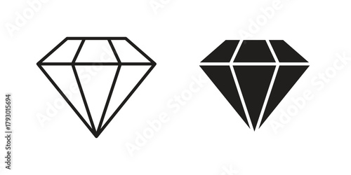 Diamond icon in simple modern vector format. EPS icon pack
