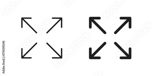 Expand icon in simple modern vector format. EPS icon pack