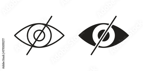Eye crossed icon in simple modern vector format. EPS icon pack