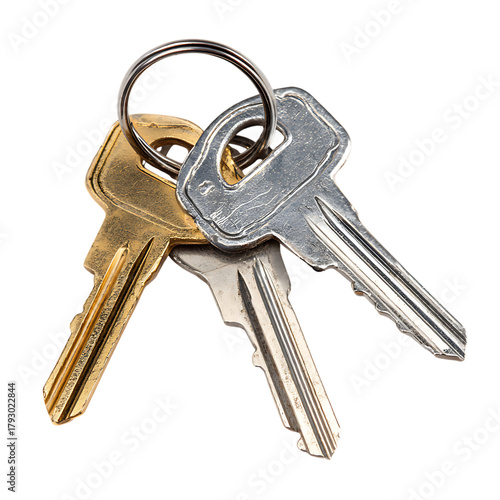  House keys isolated on white background 