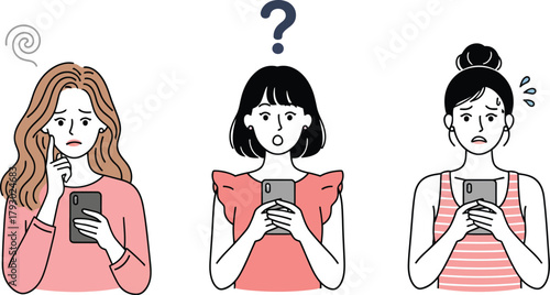 Women Concerned about Smartphone Problems. Stress, Question, and Confusion.
