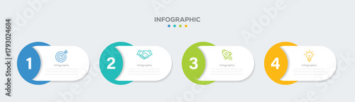 Vector infographic label template with with 4 step or option. Infographics for business concept. Vector illustration.