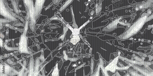 Fantasy chaotic colorful fractal pattern. Abstract fractal shapes. 3D rendering illustration background or wallpaper.