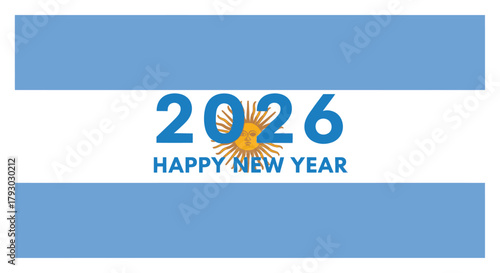 Celebrate 2026 Happy New Year with Argentine Flag Spirit