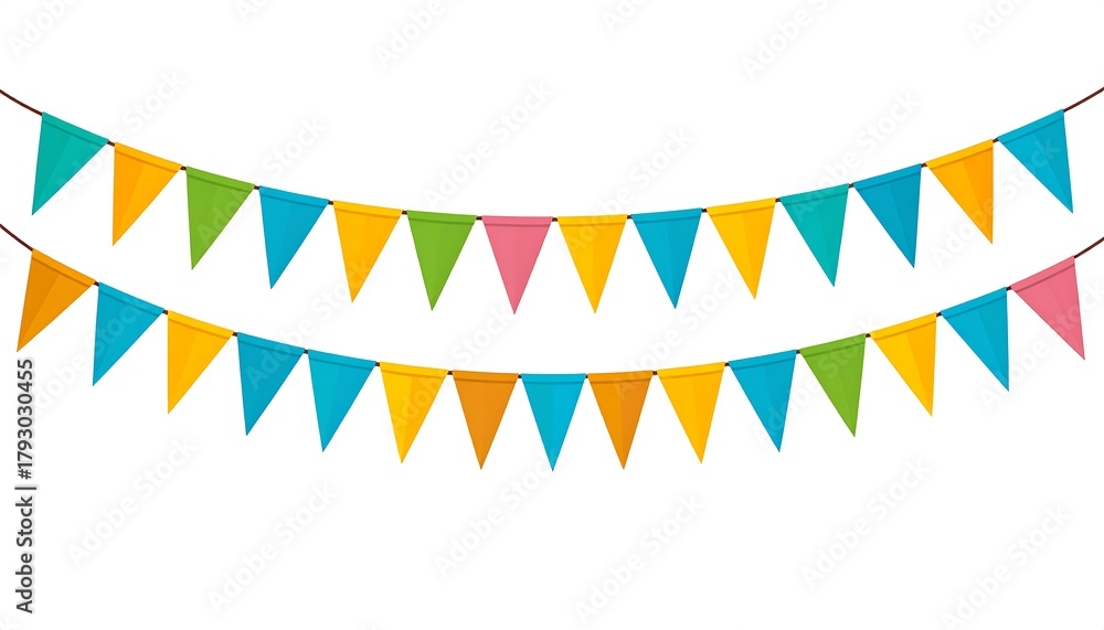 Obraz premium Colorful Triangular Party Decorations.