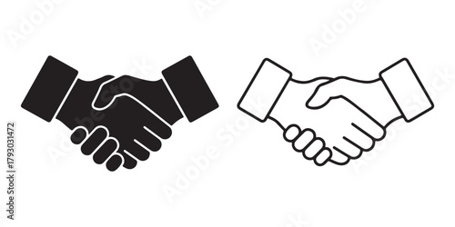Handshake icon, friendly deal symbol, partnership symbol, business agreement handshake sign vector