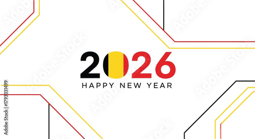 Celebrate 2026 Happy New Year with Belgian pride and modern flair