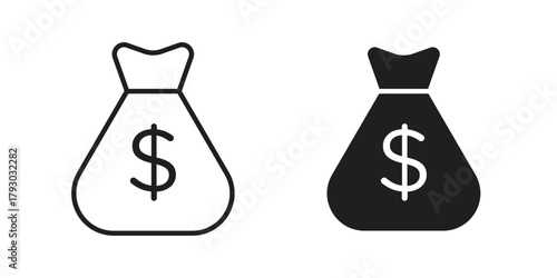 Money bag icon in simple modern vector format. EPS icon pack