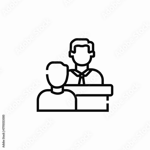 reception desk icon sign vector