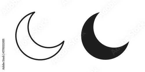 Moon icon in simple modern vector format. EPS icon pack