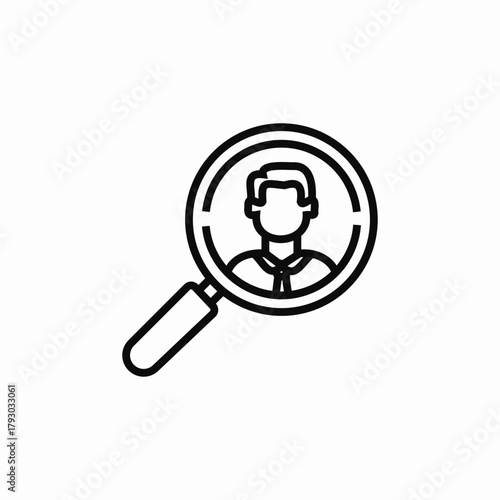recruitment search icon sign vector