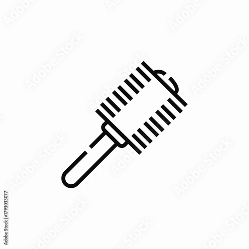 round hairbrush icon sign vector