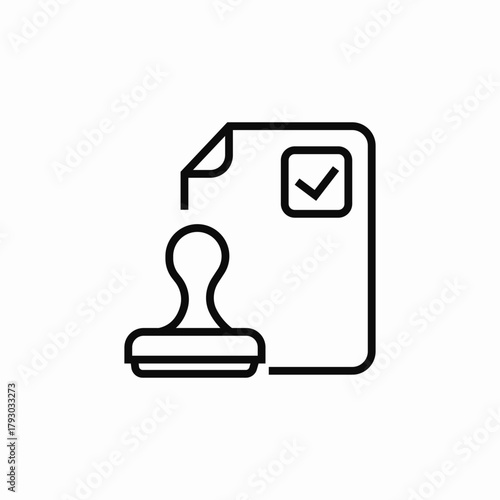 stamp document check mark icon sign vector