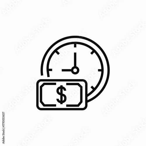 time is money icon sign vector