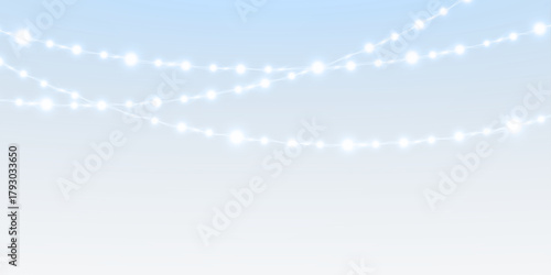 Festive garland glowing with magical sparkle and bright holiday lights. 