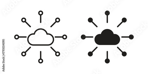 Network cloud icon in simple modern vector format. EPS icon pack