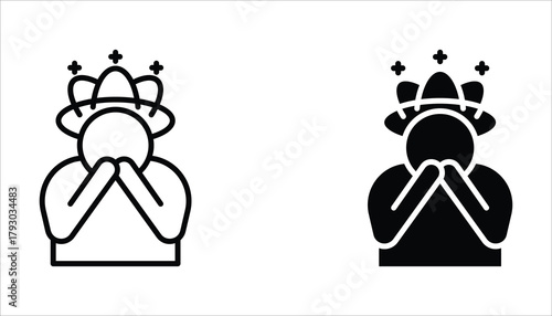 worry icon set. editable icons, can be used in logo, UI and web design, Flat illustration of vector icon on white background.